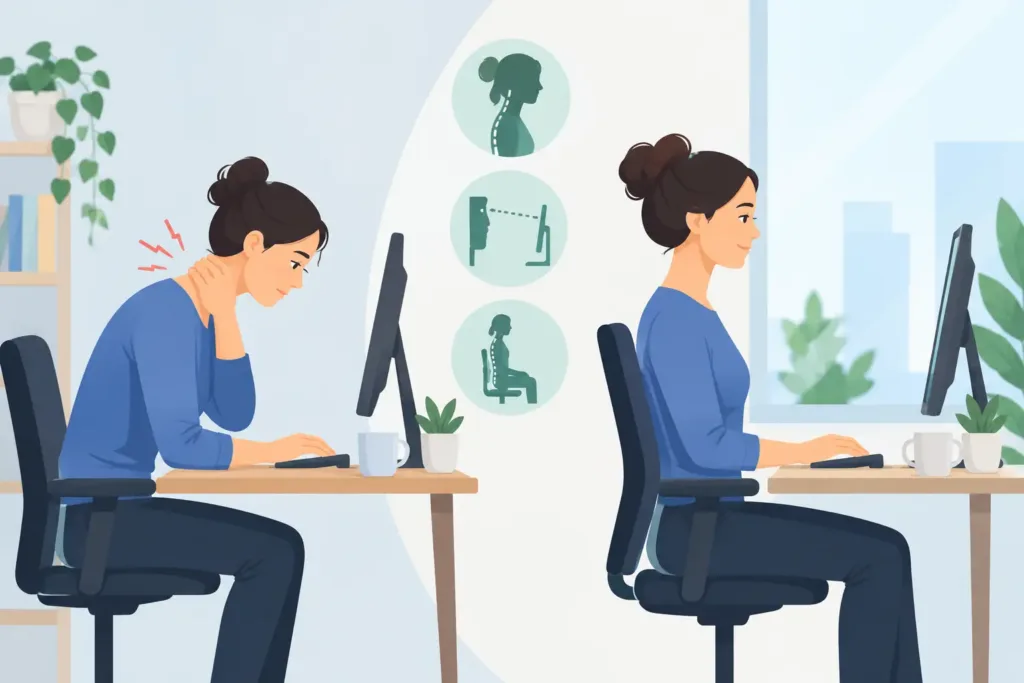How to Reduce Desk Neck Strain Without Stopping Work